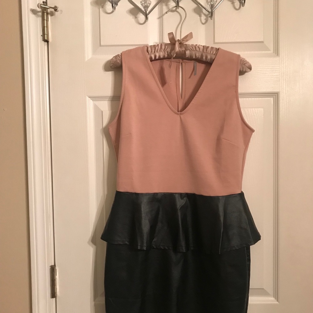 A Lil Sexy Cotton & Leather Cocktail Dress